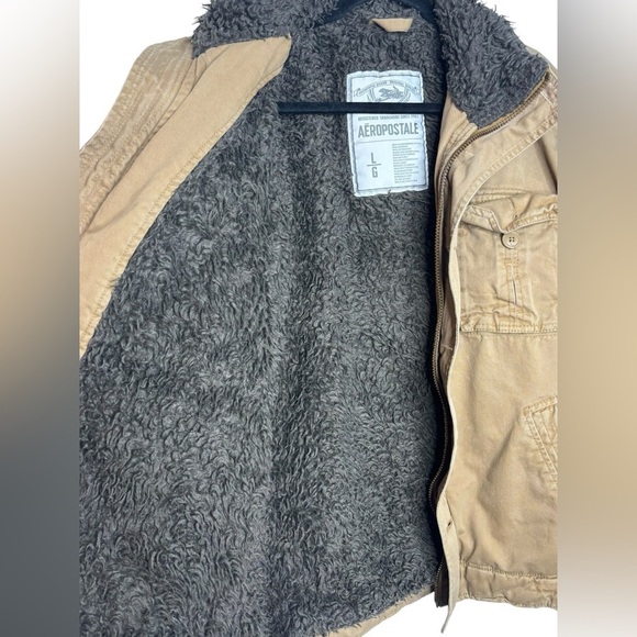 Aeropostale Men’s Chore Barn Utility Coat Full Zip Sherpa Lined Size Large - Picture 3 of 14